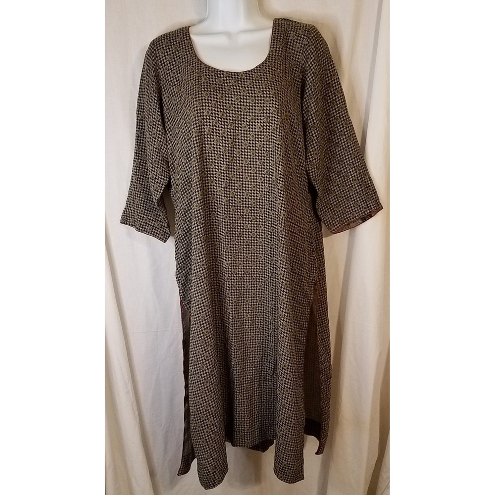 Vtg Handmade‎ Daisy Flower Print Dress Cotton S/M? Midi